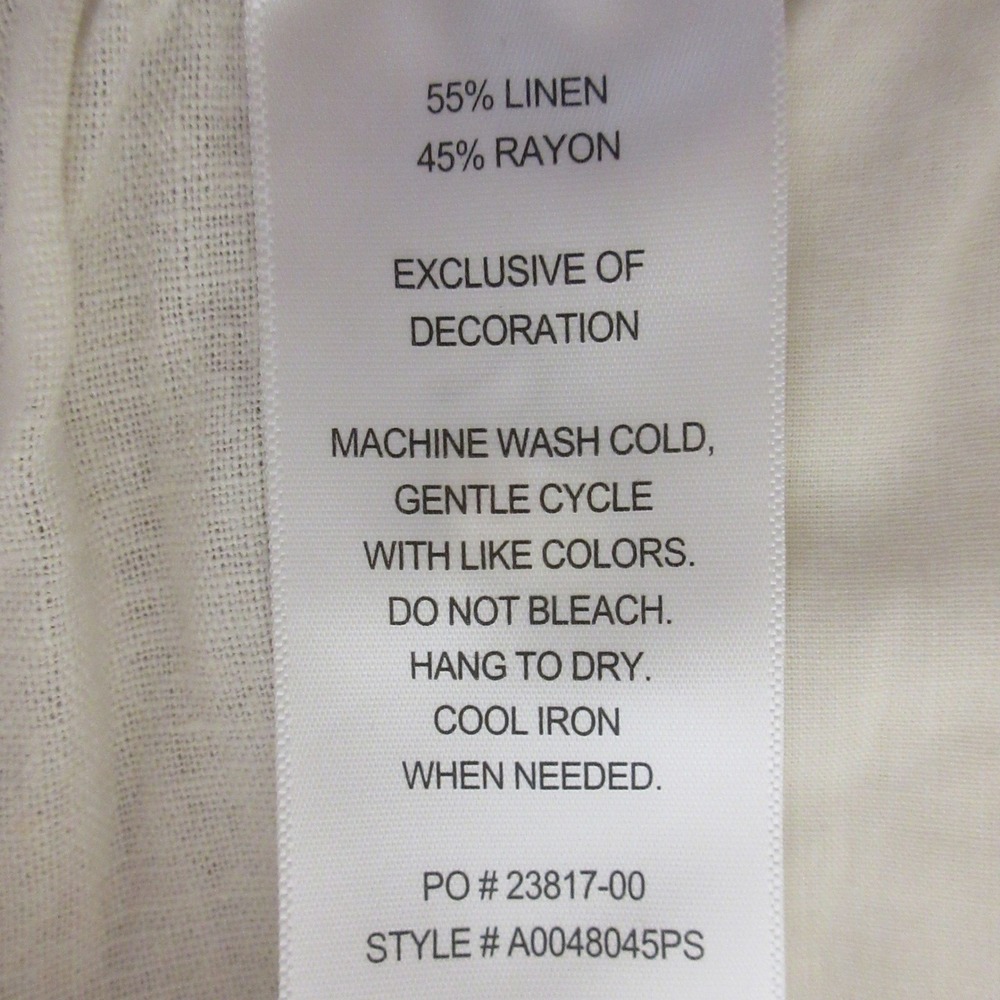 HANG TEN Linen Blend  Pull On Shorts XL Sheer Cream Ivory Drawstring Relaxed NWT - Picture 8 of 11